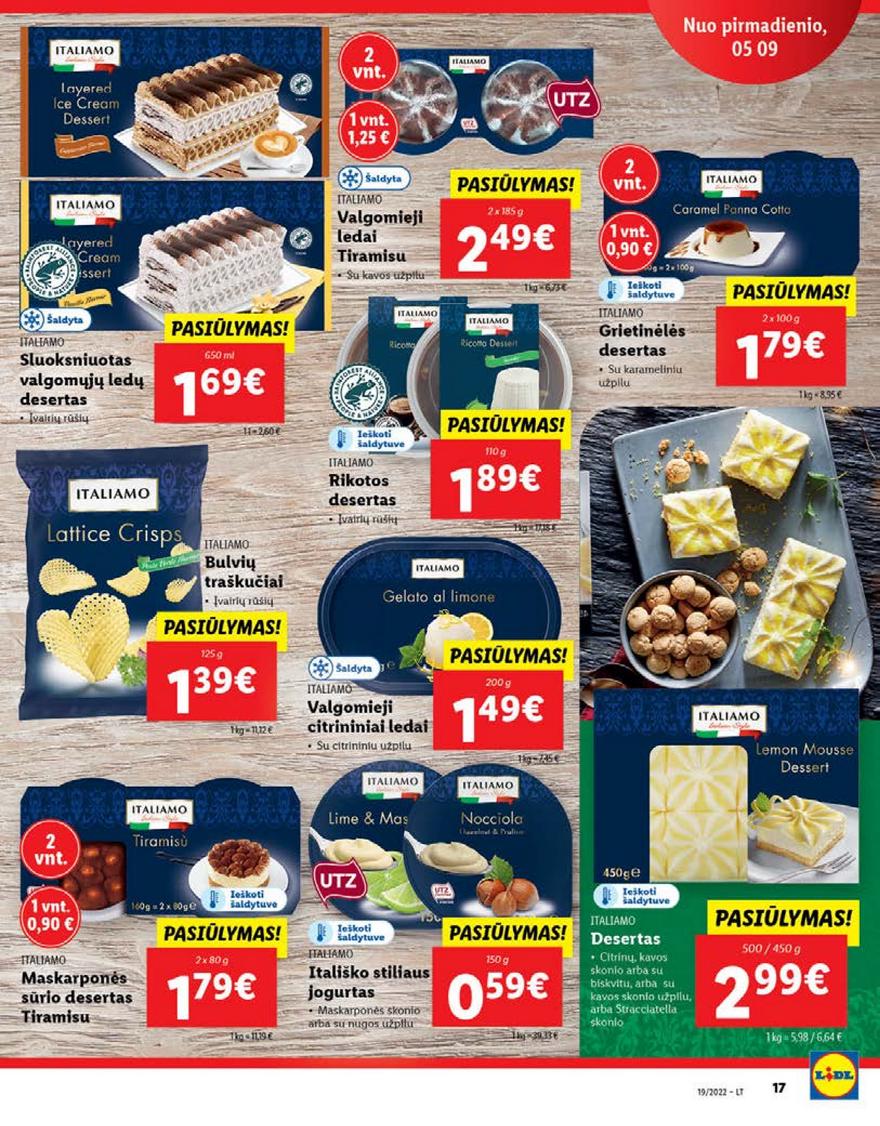 Lidl maisto prekių pasiūlymai akcijos nuo 
  2022-05-09 iki 
  2022-05-15 | Leidinukas.lt puslapis 17