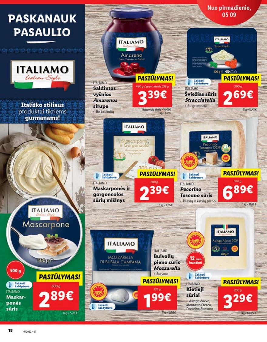 Lidl maisto prekių pasiūlymai akcijos nuo 
  2022-05-09 iki 
  2022-05-15 | Leidinukas.lt puslapis 18