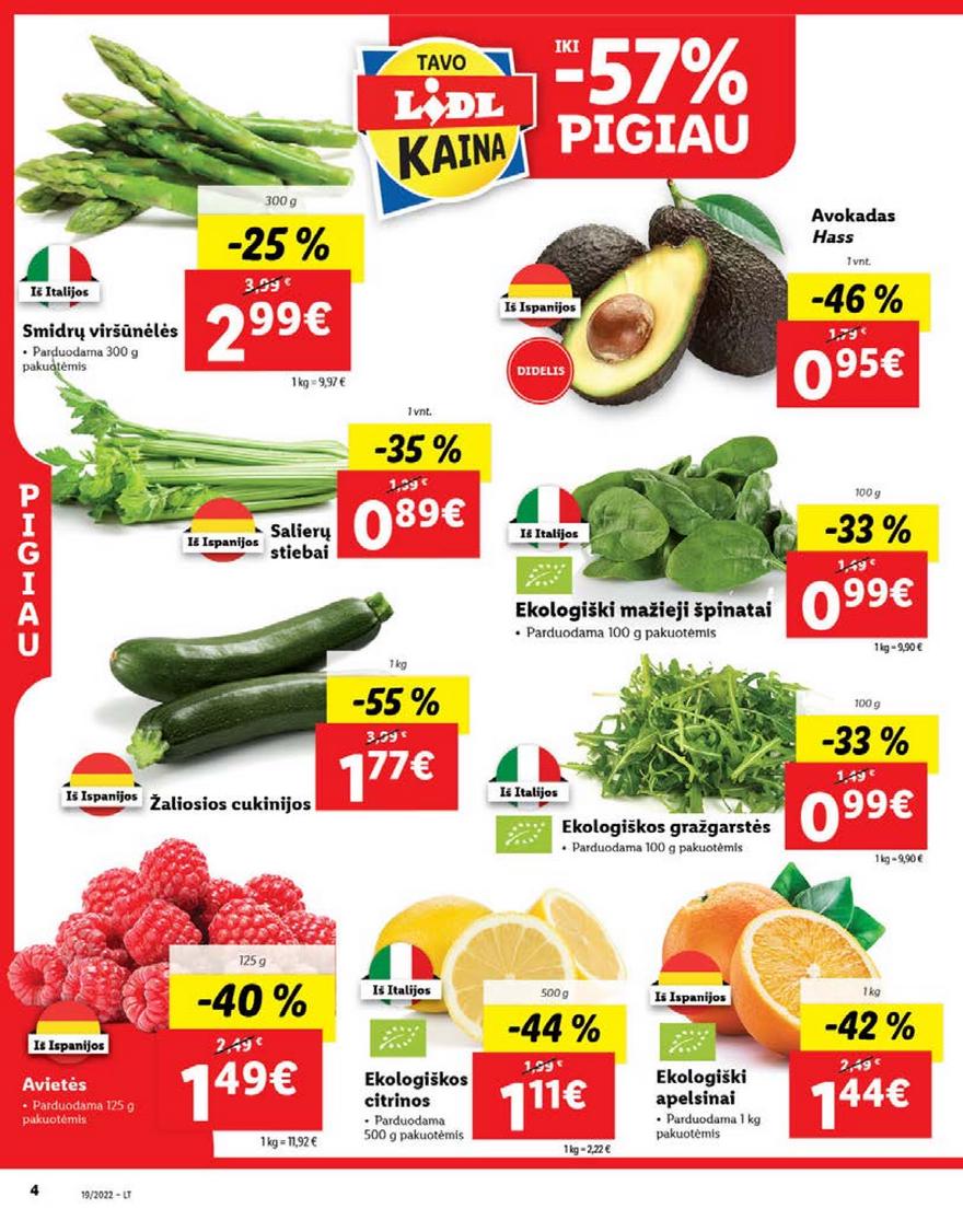 Lidl maisto prekių pasiūlymai akcijos nuo 
  2022-05-09 iki 
  2022-05-15 | Leidinukas.lt puslapis 4