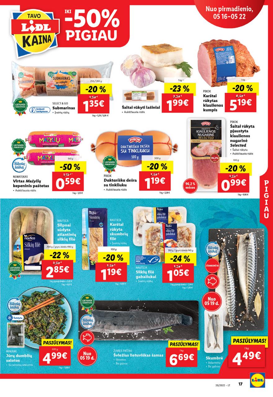 Lidl maisto prekių pasiūlymai akcijos nuo 
  2022-05-16 iki 
  2022-05-22 | Leidinukas.lt puslapis 17