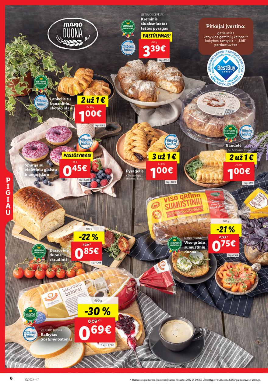 Lidl maisto prekių pasiūlymai akcijos nuo 
  2022-05-16 iki 
  2022-05-22 | Leidinukas.lt puslapis 6