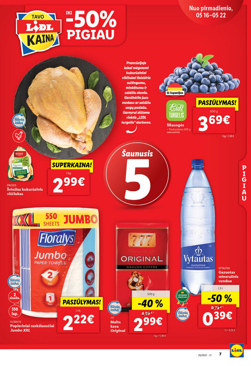 Lidl maisto prekių pasiūlymai akcijos nuo 
  2022-05-16 iki 
  2022-05-22 | Leidinukas.lt puslapis 7