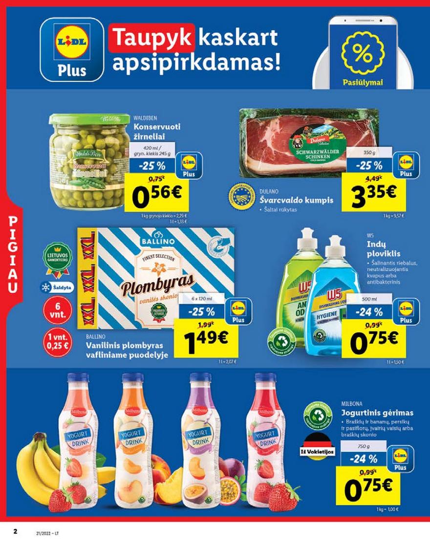 Lidl maisto prekių pasiūlymai akcijos nuo 
  2022-05-23 iki 
  2022-05-29 | Leidinukas.lt puslapis 2