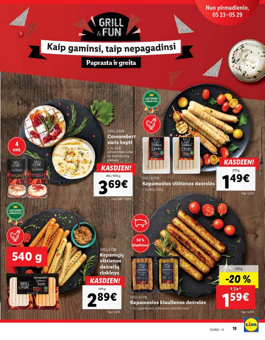 Lidl maisto prekių pasiūlymai akcijos nuo 
  2022-05-23 iki 
  2022-05-29 | Leidinukas.lt puslapis 15