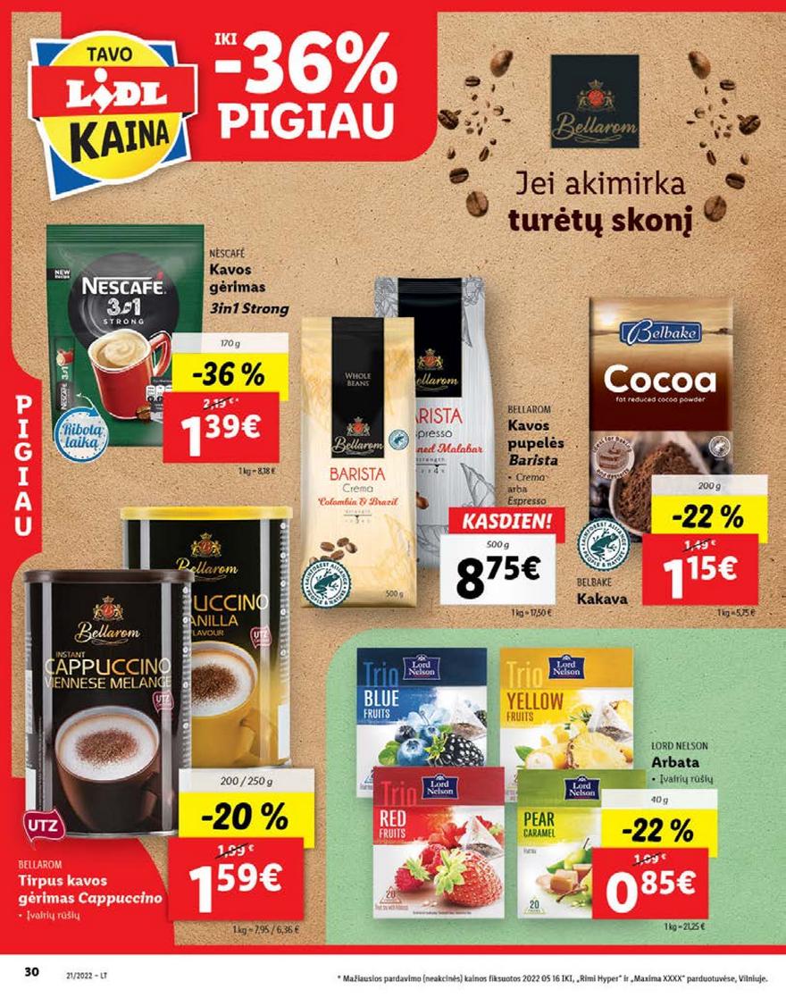 Lidl maisto prekių pasiūlymai akcijos nuo 
  2022-05-23 iki 
  2022-05-29 | Leidinukas.lt puslapis 30