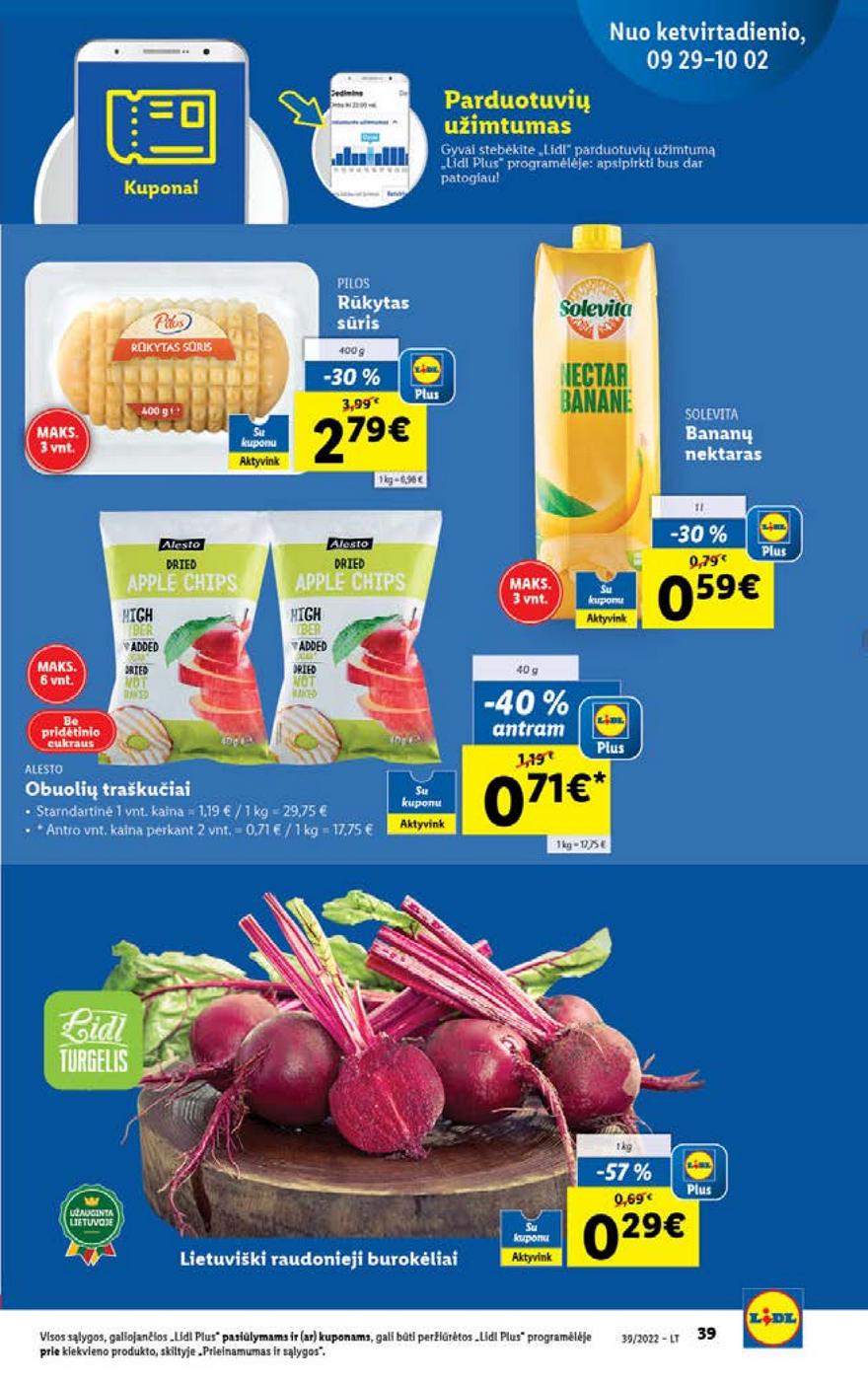 Lidl maisto prekių pasiūlymai akcijos nuo 
  2022-09-26 iki 
  2022-10-02 | Leidinukas.lt puslapis 39