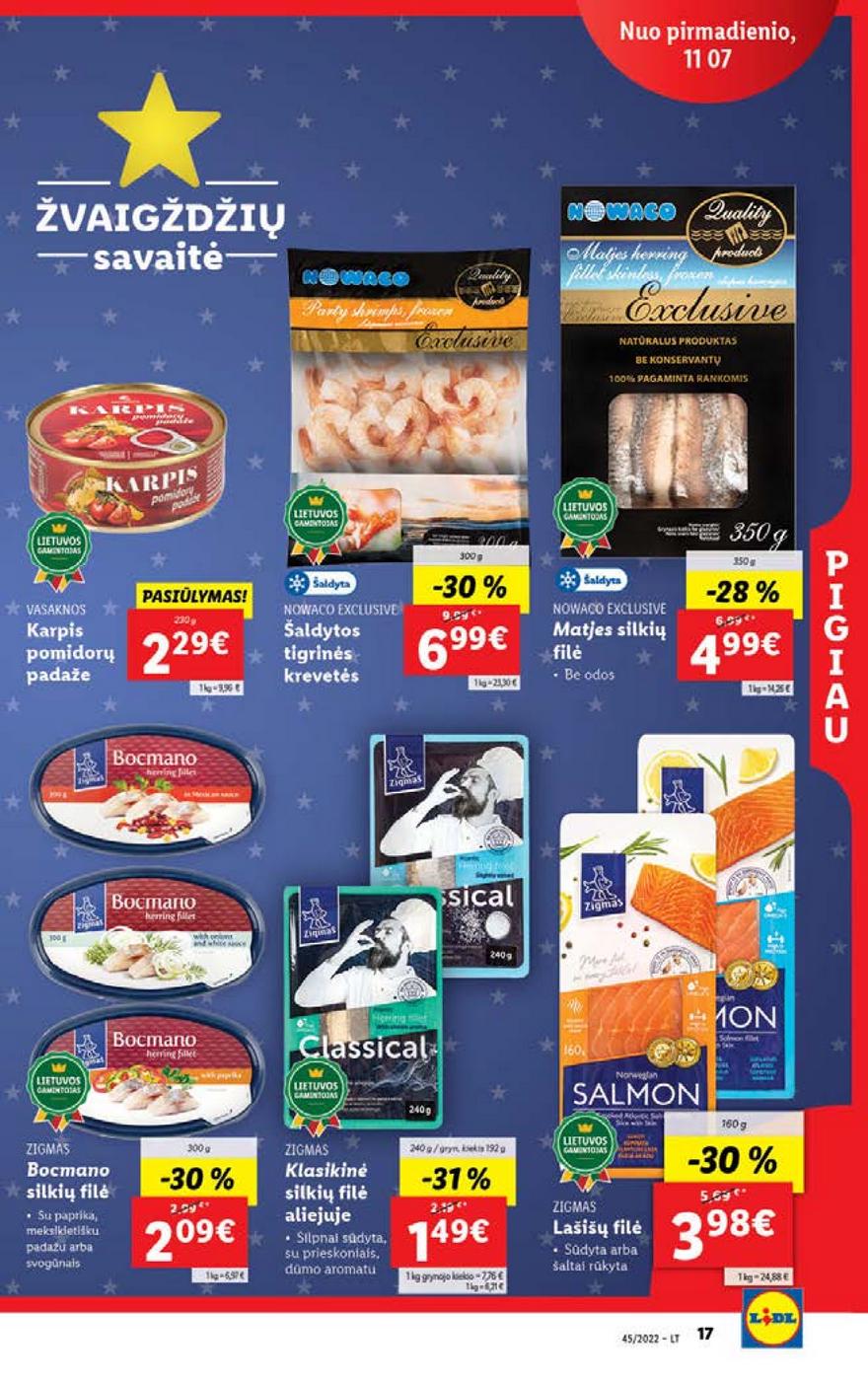 Lidl maisto prekių pasiūlymai akcijos nuo 
  2022-11-07 iki 
  2022-11-13 | Leidinukas.lt puslapis 17