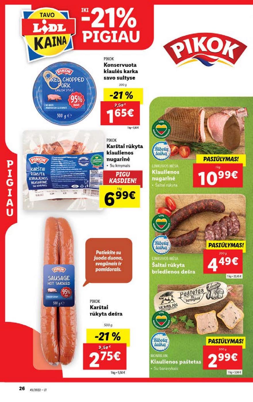 Lidl maisto prekių pasiūlymai akcijos nuo 
  2022-11-07 iki 
  2022-11-13 | Leidinukas.lt puslapis 26