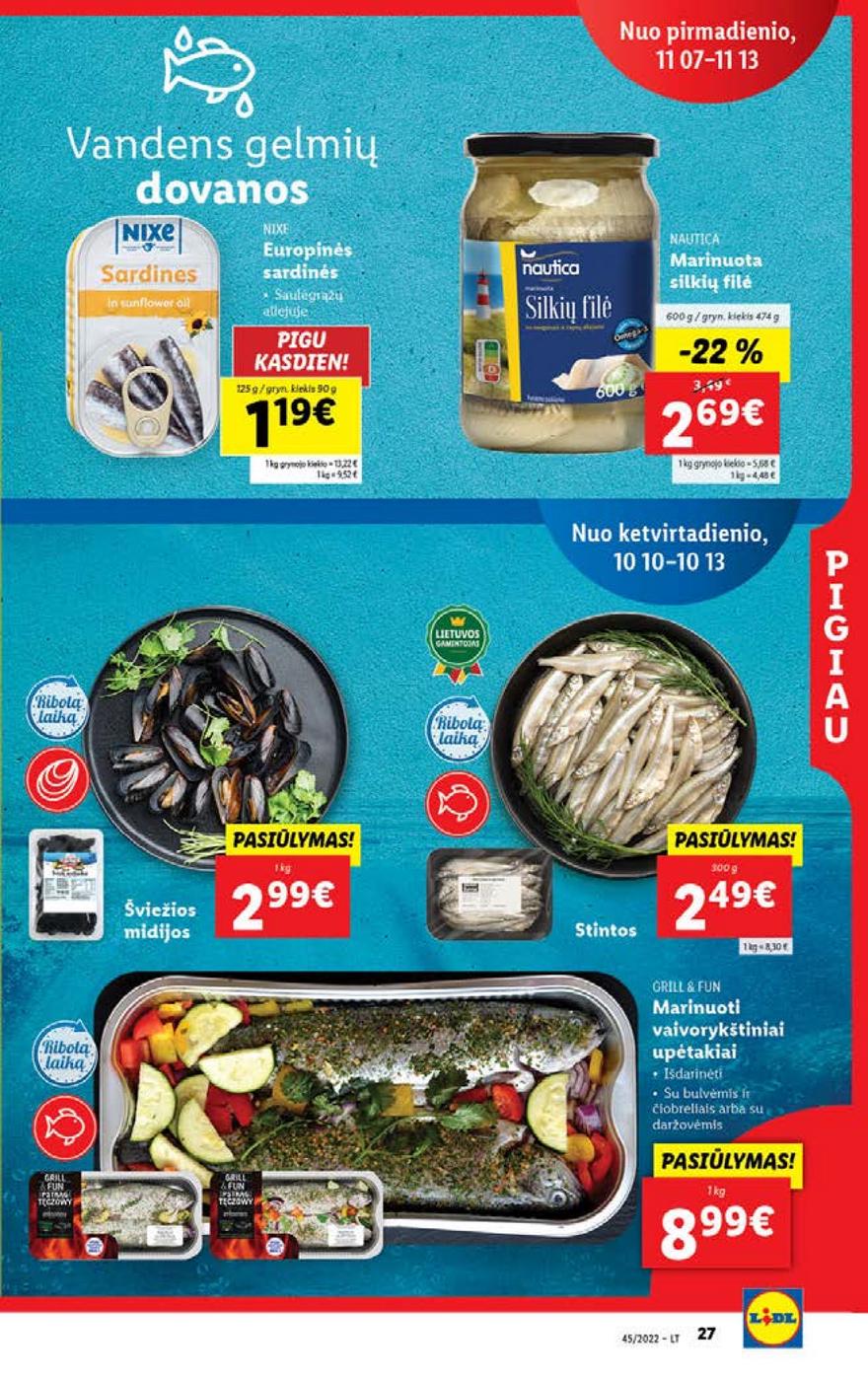 Lidl maisto prekių pasiūlymai akcijos nuo 
  2022-11-07 iki 
  2022-11-13 | Leidinukas.lt puslapis 27