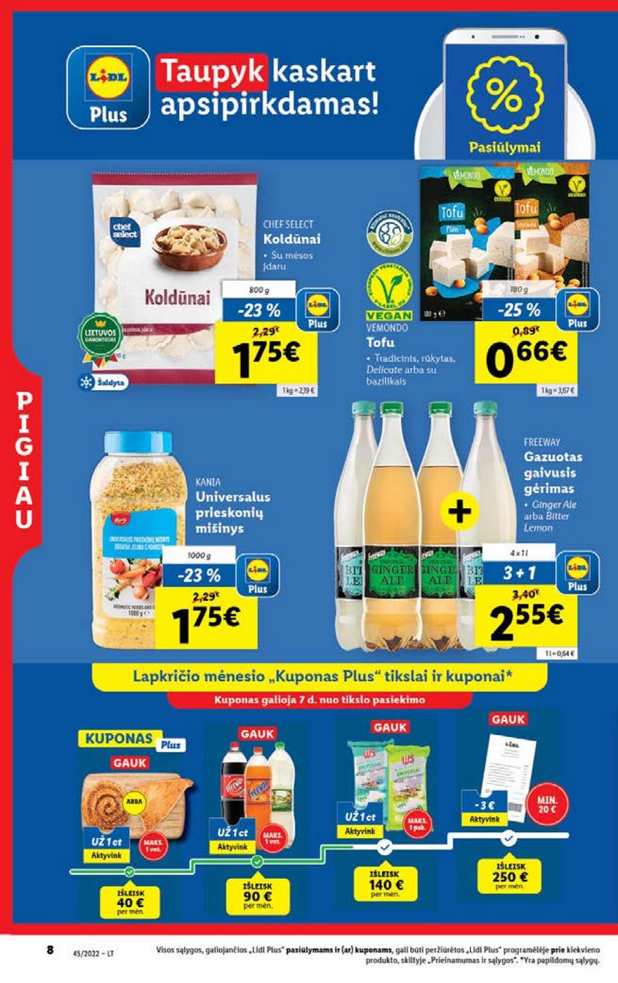 Lidl maisto prekių pasiūlymai akcijos nuo 
  2022-11-07 iki 
  2022-11-13 | Leidinukas.lt puslapis 8