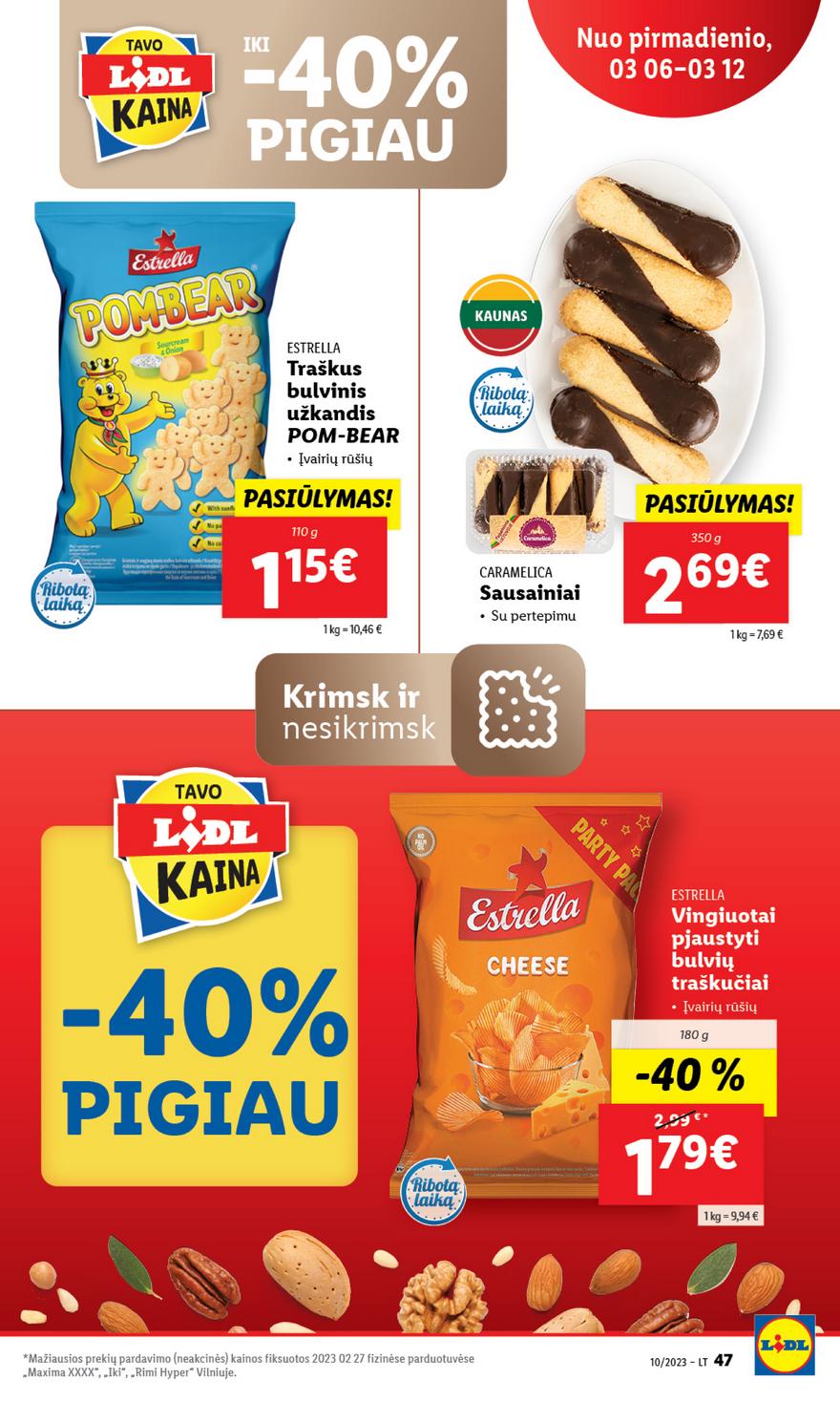 Lidl pasiūlymai akcijos nuo 
  2023-03-03 iki 
  2023-03-12 | Leidinukas.lt puslapis 47