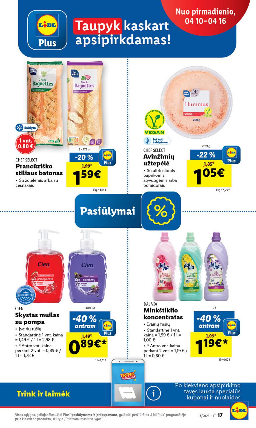 Lidl pasiūlymai akcijos nuo 
  2023-04-10 iki 
  2023-04-16 | Leidinukas.lt puslapis 17