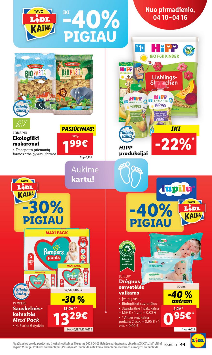 Lidl pasiūlymai akcijos nuo 
  2023-04-10 iki 
  2023-04-16 | Leidinukas.lt puslapis 44