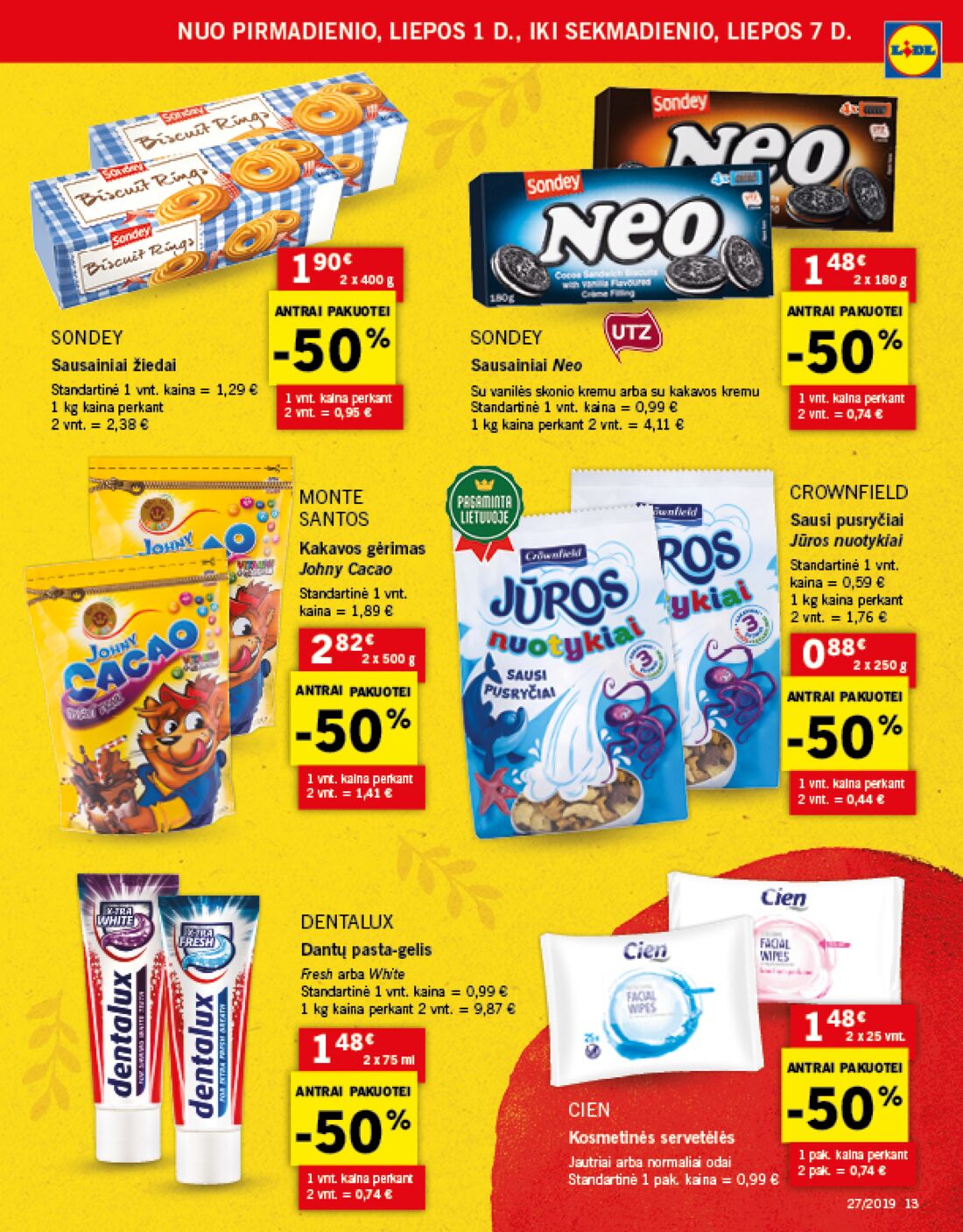 Lidl savaitinis leidinys akcijos nuo 
  2019-07-01 iki 
  2019-07-07 | Leidinukas.lt puslapis 13