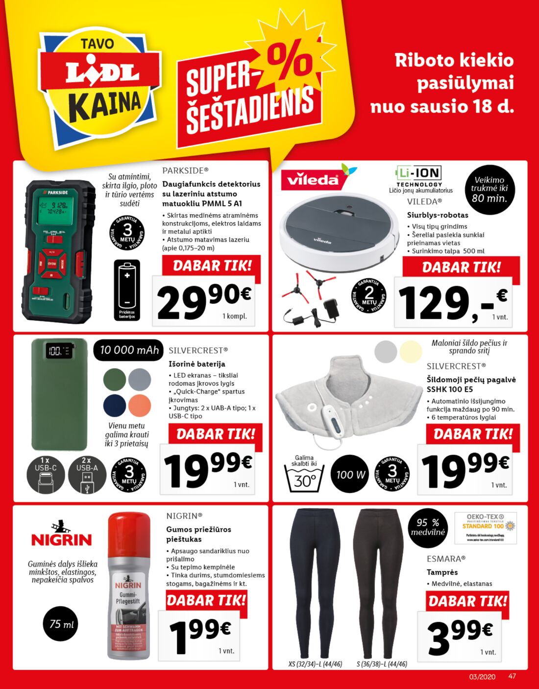 Lidl savaitinis leidinys akcijos nuo 
  2020-01-13 iki 
  2020-01-19 | Leidinukas.lt puslapis 47