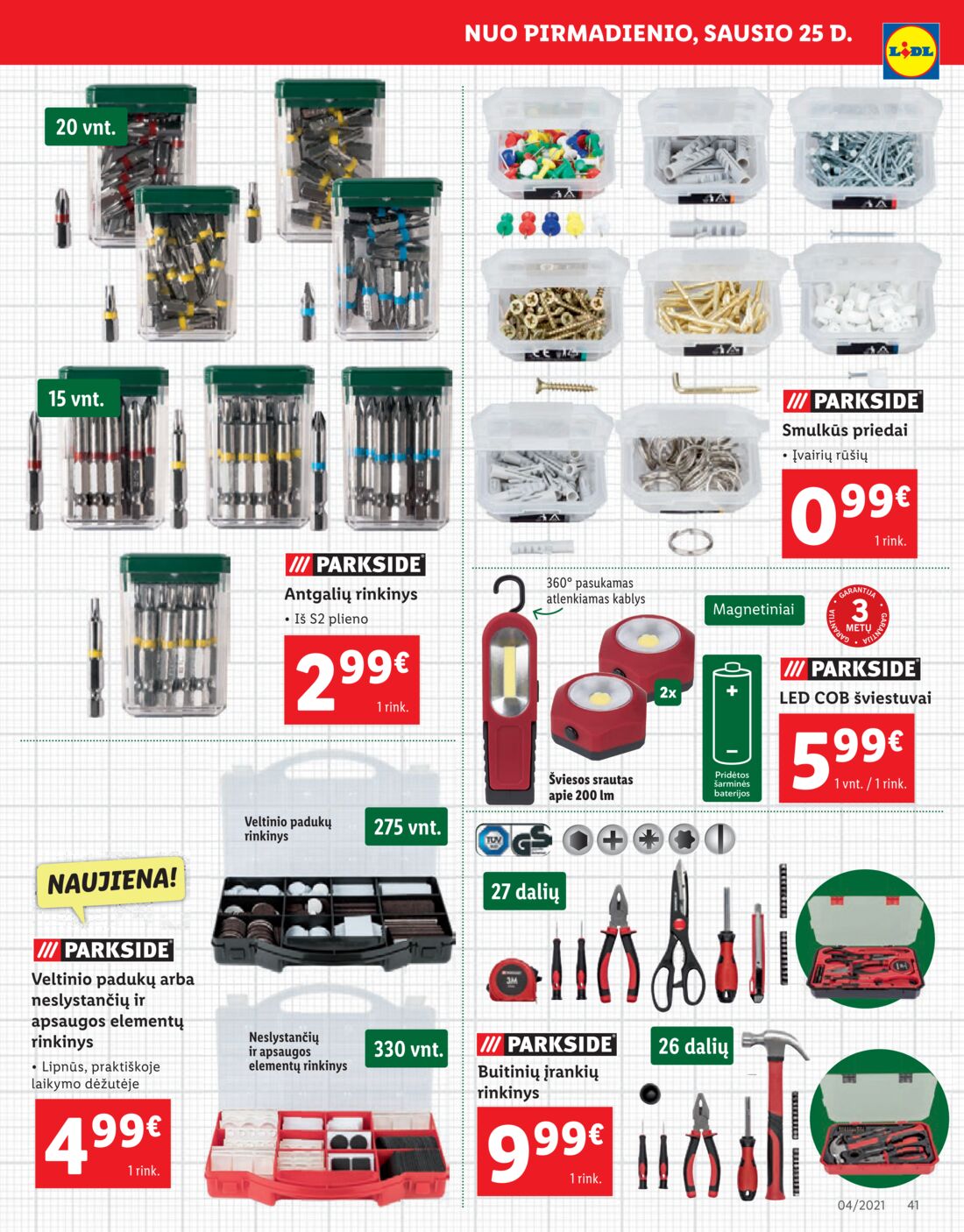 Lidl savaitinis leidinys akcijos nuo 
  2021-01-25 iki 
  2021-01-31 | Leidinukas.lt puslapis 39