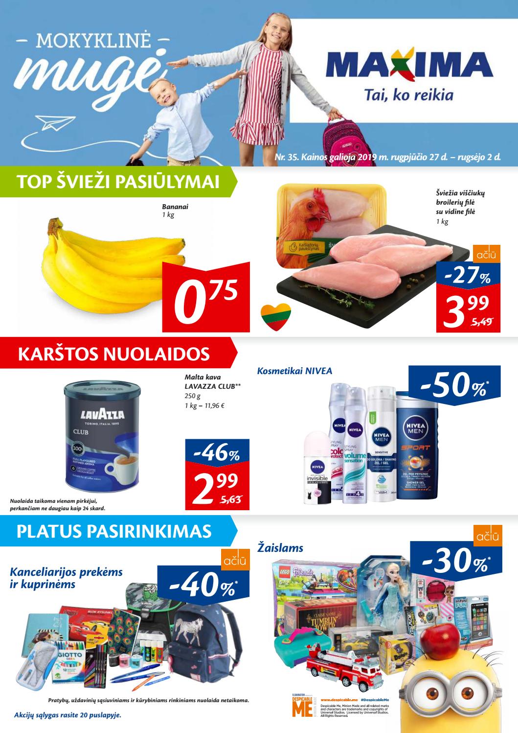 Maxima kaininis leidinys akcijos nuo 
  2019-08-27 iki 
  2019-09-02 | Leidinukas.lt puslapis 1