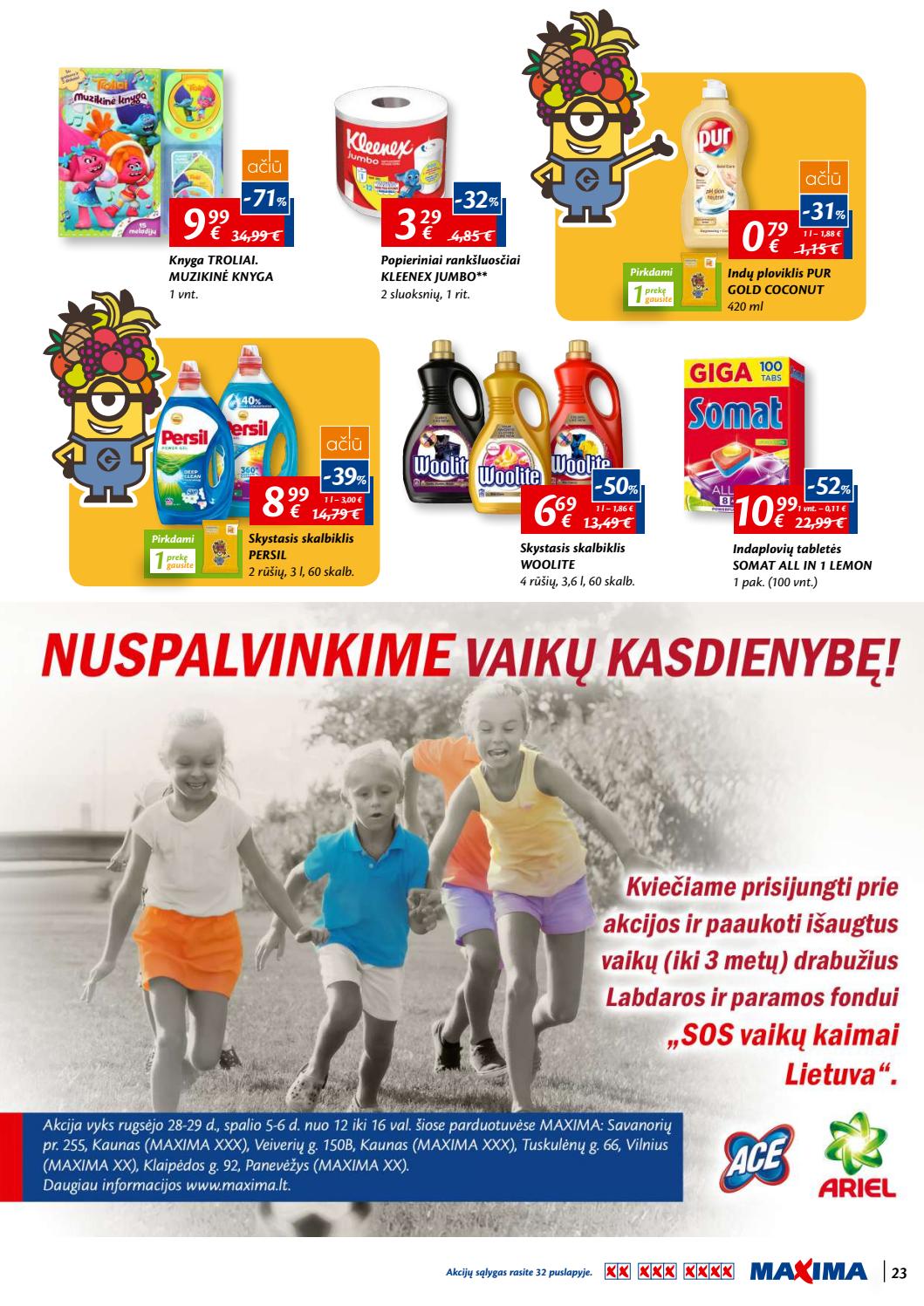 Maxima kaininis leidinys akcijos nuo 
  2019-09-26 iki 
  2019-10-09 | Leidinukas.lt puslapis 23