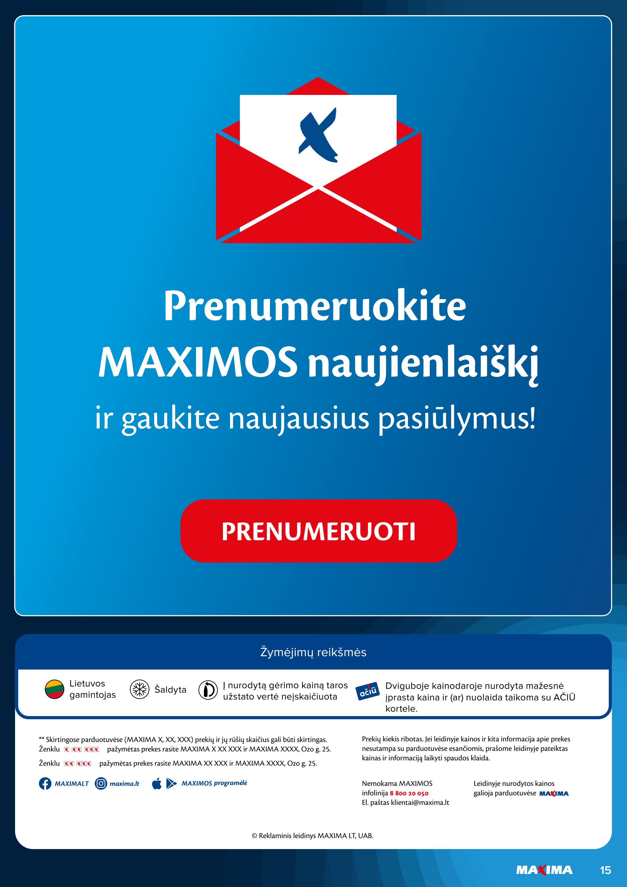 Maxima leidinys akcijos nuo 
  2023-04-01 iki 
  2023-04-30 | Leidinukas.lt puslapis 15