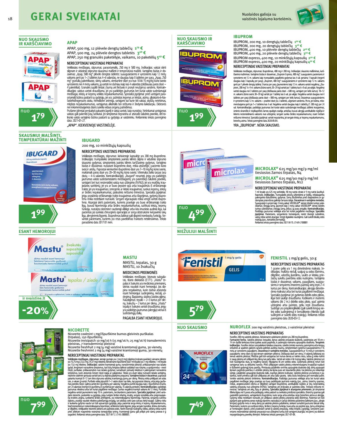 Norfos vaistinės leidinys akcijos nuo 
  2021-04-30 iki 
  2021-05-31 | Leidinukas.lt puslapis 18