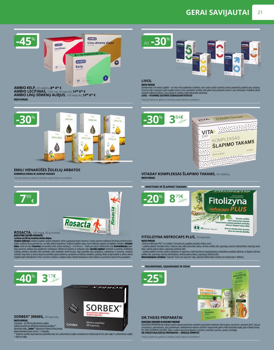 Norfos vaistinės leidinys akcijos nuo 
  2022-07-01 iki 
  2022-07-31 | Leidinukas.lt puslapis 21