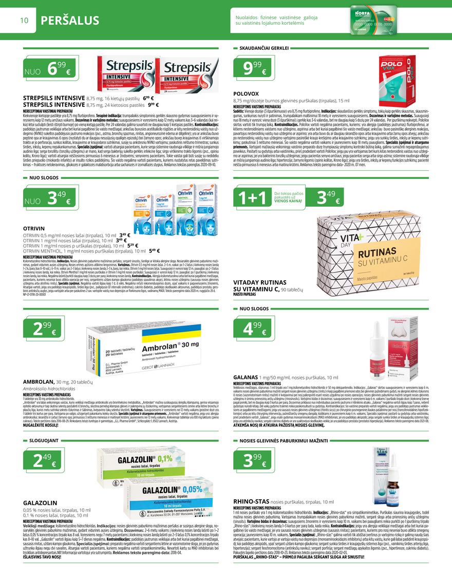 Norfos vaistinės leidinys akcijos nuo 
  2022-11-01 iki 
  2022-11-30 | Leidinukas.lt puslapis 10