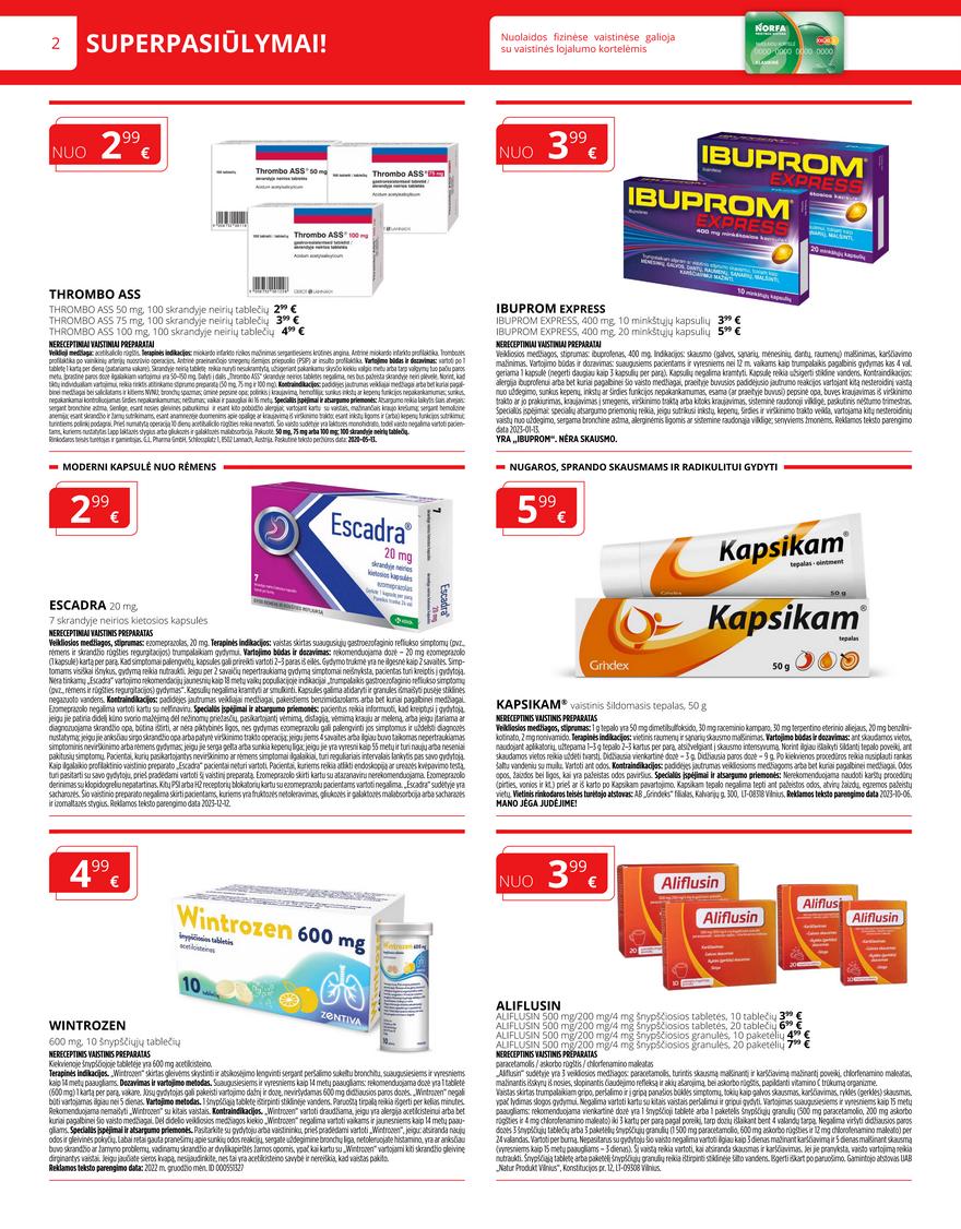 Norfos vaistinės leidinys akcijos nuo 
  2024-01-01 iki 
  2024-01-31 | Leidinukas.lt puslapis 2