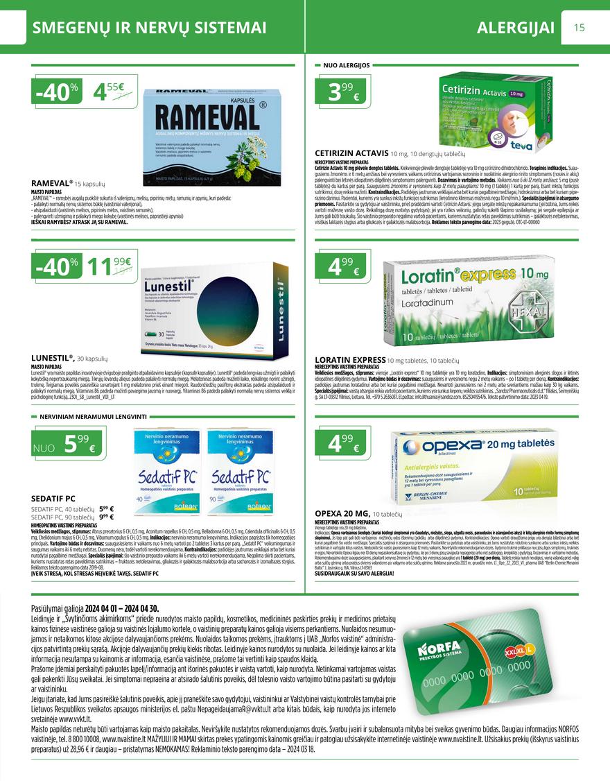 Norfos vaistinės leidinys akcijos nuo 
  2024-04-01 iki 
  2024-04-30 | Leidinukas.lt puslapis 15