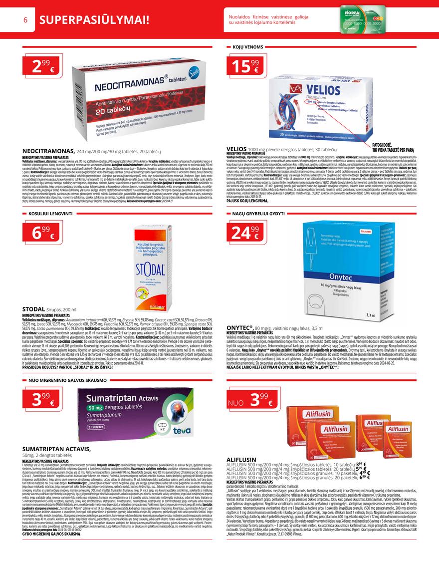 Norfos vaistinės leidinys akcijos nuo 
  2024-10-01 iki 
  2024-10-31 | Leidinukas.lt puslapis 6