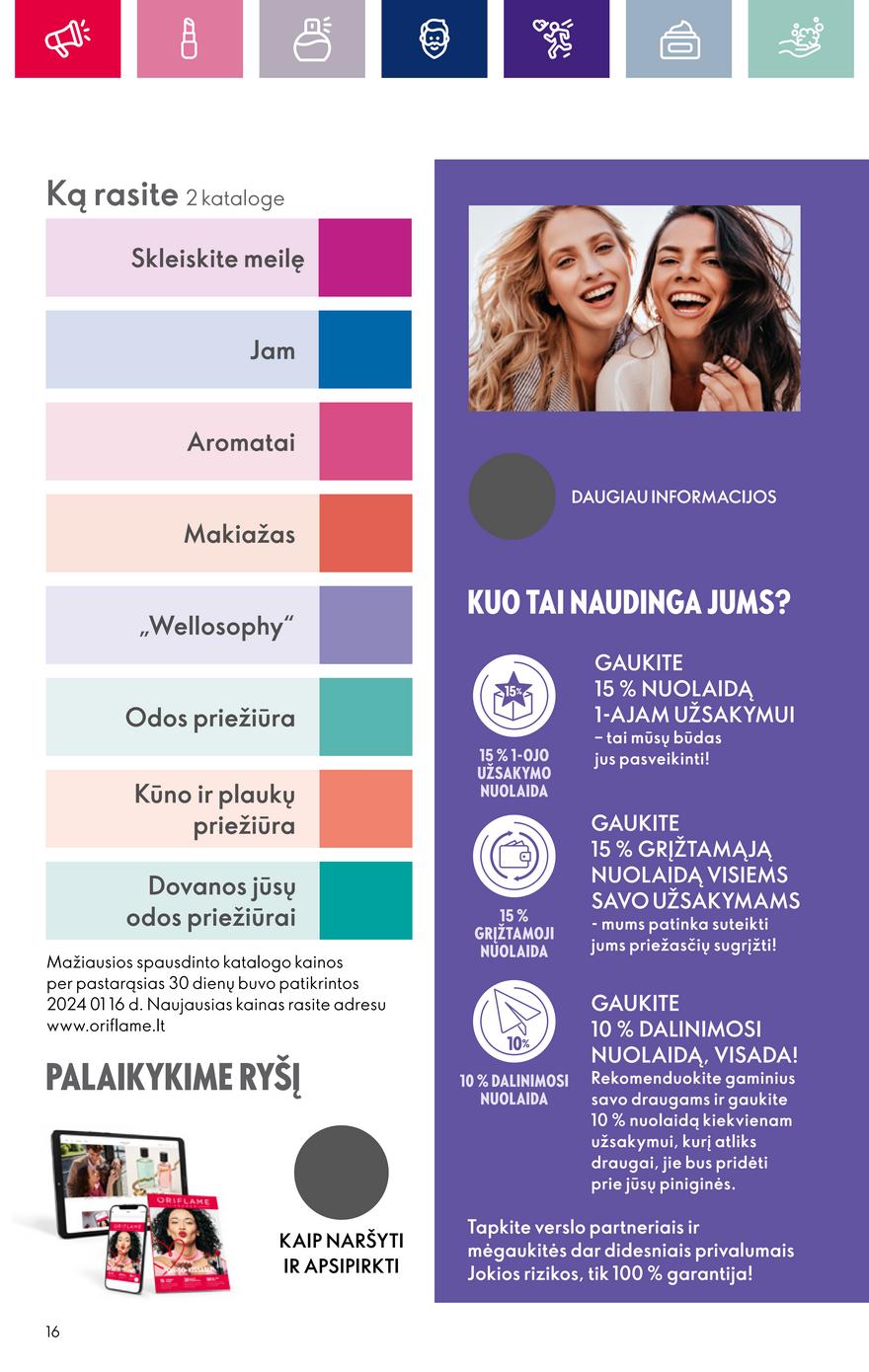 Oriflame katalogas akcijos nuo 
  2024-01-17 iki 
  2024-02-14 | Leidinukas.lt puslapis 16